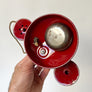 Vintage Big and Little Red Metal Toy Phones (Pair)