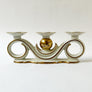 Vintage Porcelain Triple Candle Holder Made in Bavaria