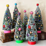 Retro Holiday Bristle Tree: Pink Base Large