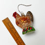 Country Chicken Glass Ornament
