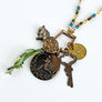 PATCH NYC Treasure Necklace: Charm Cluster with Vintage 1917 Athletic Prize Metal