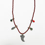 Collage Necklace: Brown (silver horn)
