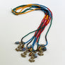 Color Block Beaded Necklace with Rustic Anchor Charm