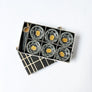 Vintage Bohemia Glass Salt Cellars with Spoons (Set of 6) in Original Box Made in Czechoslovakia
