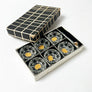 Vintage Bohemia Glass Salt Cellars with Spoons (Set of 6) in Original Box Made in Czechoslovakia