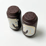 Waylande Gregory Salt & Pepper Shakers with White Horses on Matte Brown (set of 2)