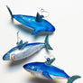 Navy Blue Shark Glass Ornament