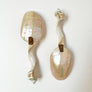 Vintage Carved Seashell Caviar Serving Spoons (Set of 2)