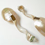 Vintage Carved Seashell Caviar Serving Spoons (Set of 2)