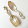 Vintage Carved Seashell Caviar Serving Spoons (Set of 2)