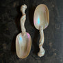 Vintage Carved Seashell Caviar Serving Spoons (Set of 2)