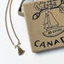 Golden Ship & Oak Leaves Silhouette Necklace