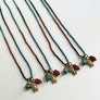Color Block Beaded Necklace with Skull & Crossbones Charm