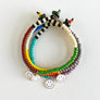 Happy Face Beaded Bracelet (Brown & Green)