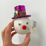 PATCH NYC Magenta Top Hat Snowman Paper Mache Ornament