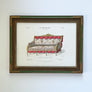 Canapé Louis XVI Drapé (Draped Louis XVI Sofa) Original Hand-Colored French Engraving in Vintage Frame