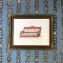 Canapé Louis XVI Drapé (Draped Louis XVI Sofa) Original Hand-Colored French Engraving in Vintage Frame
