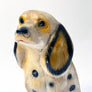 Vintage Chalkware Seated Spotted Dog Figurine Bank