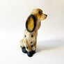 Vintage Chalkware Seated Spotted Dog Figurine Bank
