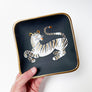 Waylande Gregory Square Dish with Tiger Matte Black