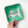 Waylande Gregory Square Dish with Tiger Green