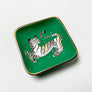 Waylande Gregory Square Dish with Tiger & Gold Dots Matte Green