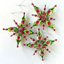 Tinsel Starburst Glass Ornament Green