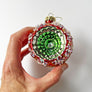 Starburst Globe Glass Ornament Red