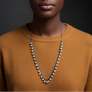 PATCH NYC Treasure Necklace: Vintage Glass Pearls & Blue Onyx Agate Stars