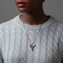 PATCH NYC Treasure Necklace: Sterling Silver Heart Locket, Vintage Pocket Watch Key & Enamel Mushroom