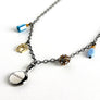 PATCH NYC Treasure Necklace: Sterling Silver Engraved COURAGE Locket & Rhinestone Lucky Horseshoe