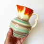 Vintage Ceramic Striped Pitcher Made in Czechoslovakia