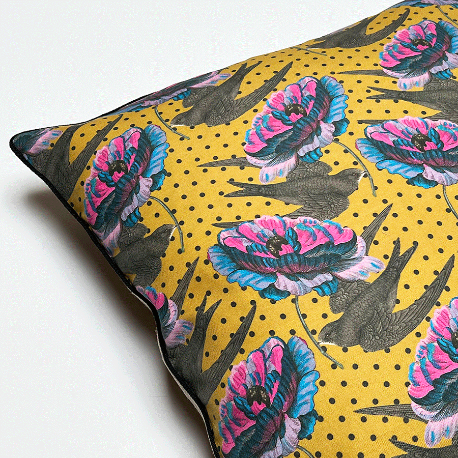 PATCH NYC Swallows & Poppies Decorative Pillows