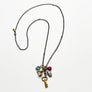 Treasure Necklace: Skeleton Key & Small Oval Sterling Silver Etched Locket (625B)