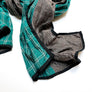 Teal Plaid & Grey/Tan Pinstripe Wide Linen Scarf