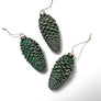 Glitter Teal Pinecone Glass Ornament