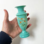 Victorian Turquoise Blue Bristol Glass Small Vase Made in England