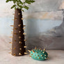 Waylande Gregory Tall Cone Thorn Vase Matte Brown