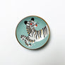 Waylande Gregory Small Bowl with Tiger & Gold Dots Matte Aqua