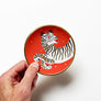 Waylande Gregory Small Bowl with Tiger & Gold Dots Matte Orange