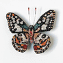 Beaded Tiger Spot Butterfly Embroidered Pin by Trovelore