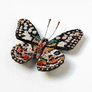 Beaded Tiger Spot Butterfly Embroidered Pin by Trovelore