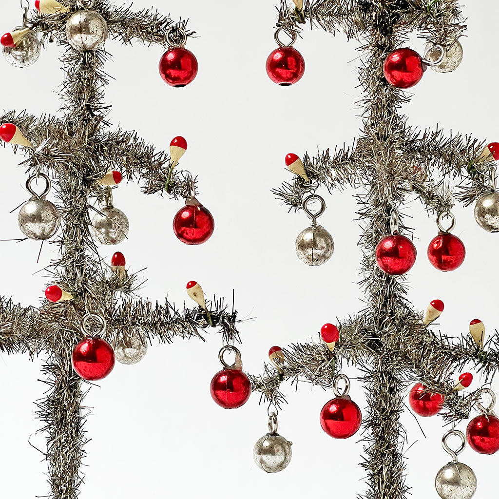 Tinsel Tree with Ornaments Silver PATCH NYC