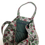 Cotton Print Market Tote: Green & Red Geometric