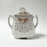 Vintage W & Co. Hanley Transferware Ceramic Double Handle Vessel with Lid