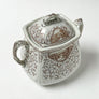Vintage W & Co. Hanley Transferware Ceramic Double Handle Vessel with Lid