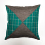 Triangle Patchwork Linen Decorative Pillow: Teal