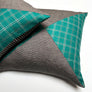 Triangle Patchwork Linen Decorative Pillow: Teal