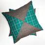 Triangle Patchwork Linen Decorative Pillow: Teal