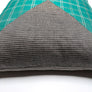 Triangle Patchwork Linen Decorative Pillow: Teal
